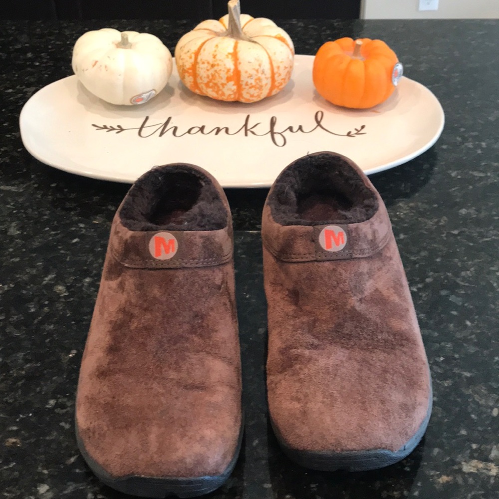 Merrill Primo Chill Slide Brown Chocolate Suede